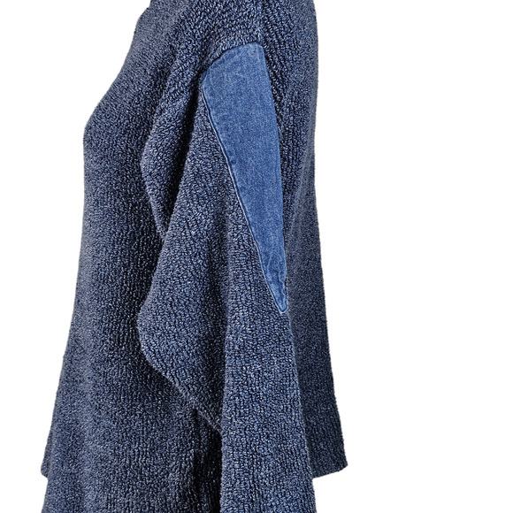 Blue Willi's cotton Indigo dyed roll neck oversized pullover sweater size Small - Picture 5 of 11